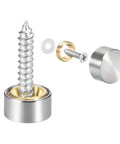 Mirror Screw Decorative Cap Covers 10mm Brushed Stainless Steel Set of 4 Durable Caps for mirrors and furniture close-up