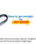 Flexible crevice tool from Must Have All In One Vacuum Attachment Kit with hot water usage instructions