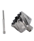 Oscarbide annular cutter with 2-1/4 in diameter and 1 in depth, paired with 3/4 in Weldon shank.