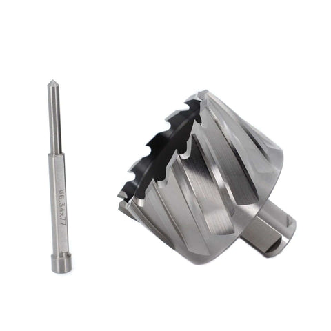 Oscarbide annular cutter with 2-1/4 in diameter and 1 in depth, paired with 3/4 in Weldon shank.