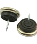 Heavy Duty Metal Chair Feet Glides 16 Pack 32mm Nail On Floor Savers For Carpet And Tile with rubber base and steel nail design.