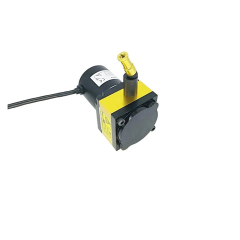 High Precision 400mm Stroke Displacement Sensor With Pull Motion Position Draw Wire Encoder For Cylinders And Test Rigs Industrial Runs Push Pull Output CESI S400, yellow black unit