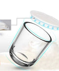 No Sweat Automatic Yogurt Maker With Four Leakproof Glass Jars Smart Constant Heat Fermenter For Silky Homemade Probiotic Dairy And Dreamy Breakfast Bowls You Will Love glass jar with lid for yogurt making, shown with milk inside.