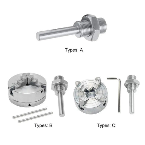 Mini Lathe Chuck Set Self Centering Zinc Alloy 3 Jaw And 4 Jaw Chucks With Connecting Rods Type B for Woodworking Lathe