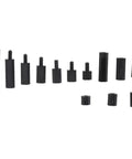 Non Conductive Nylon Hex Spacer Standoff Kit 250 Piece Fastener Set With M3 Screws Nuts And Threaded Pillars For Electronics UAV Drones Planes And Industrial Projects Built To Last No Sweat Easy Install assorted black nylon hex standoffs