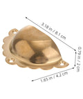 Vintage Gold Semi Circle Cabinet Door Pulls 2 Pack, Retro Cupboard And Wardrobe Drawer Handles For Kitchen Cabinets, Dressers And Furniture, Durable Metal Hardware That Resists Rust - single pull with dimensions visible