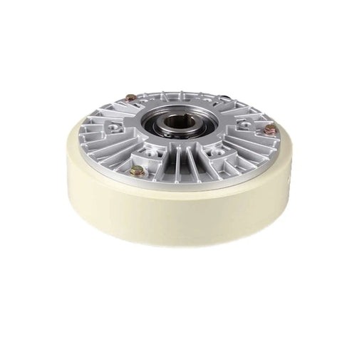Magnetic Powder Brake With Hollow Shaft For Smooth Unwind And Tension Control, 12Nm Torque, 24V DC, 20mm Bore, 1000 RPM, 1.2 Kg Weight, Noncontact Torque Transmission For Low Wear And Precise Simulated Load.