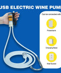 USB Electric Auto Siphon Self Priming Pump For Bottling Your Home Brew Beer Wine Beverages And Kombucha with hose and USB connection
