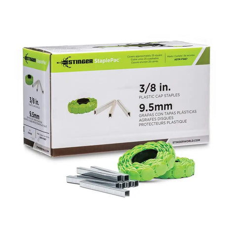 Top Shelf 3 8 Inch Plastic Cap Staples For Housewrap Roofing And Insulation Installations Featuring Bombproof Retention And Premium Weather Proofing Build 2016 Pack with green plastic caps