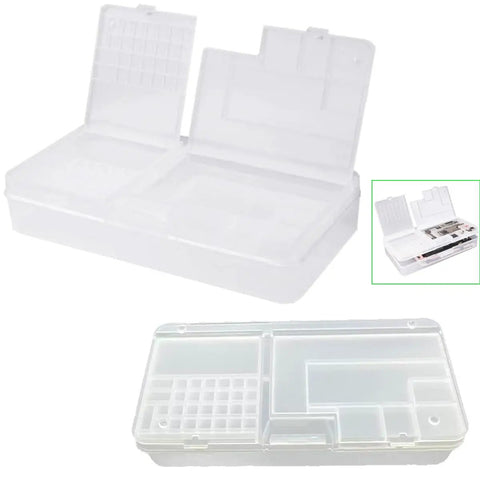 Top Tier Double Pack Phone Repair Module Organizer With Multi Size Compartment Storage Case For iPhone Micro Screws, open view showing compartments.