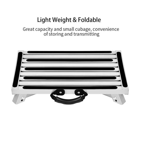 Beefy Heavy Duty Aluminum RV Steps Folding Platform Stool With Anti Slip Surface Reflective Strips Rubber Feet And Portable Handle