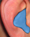 Custom Molded Ear Plugs For Noise Reduction Reusable Soft Polymer Washable One Size Fits Most With Bright Blue Cord in ear