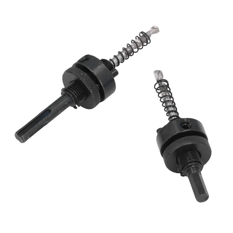 Precision 4.25 Inch Hole Saw Kit For Recessed Lighting And Can Lights. Heavy duty steel pilot drill bits shown on white background.