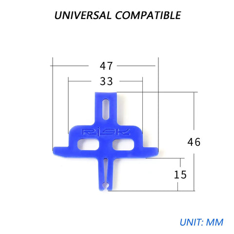 Six Piece Hydraulic Disc Brake Pad Spacer Set With Pro Grade Bleed Blocks For Shimano Avid SRAM MTB Mountain And Road Bikes Keeps Pads Separated During Wheel Removal And Helps Reset Pistons When Calipers Are Installed, blue plastic spacer with measurements in mm