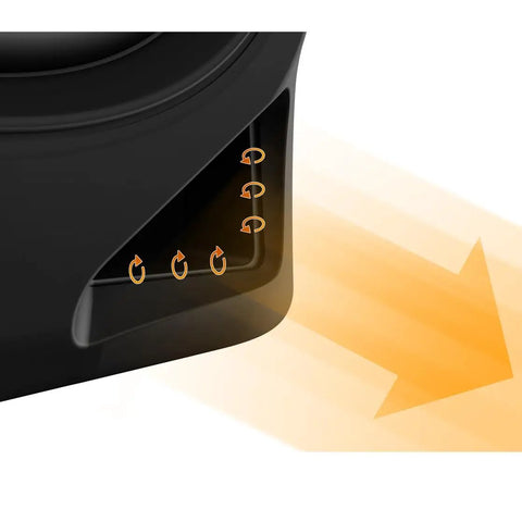 Close-up of DM-50D Active 5-Inch Desktop Monitor Speaker vent for tight bass, sleek black finish for home studio and club DJ sets.
