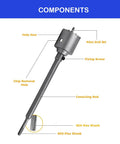 9 Piece Concrete Hole Saw Kit Heavy Duty With Tungsten Steel Core Bits For SDS Plus And SDS Max Shanks labeled components