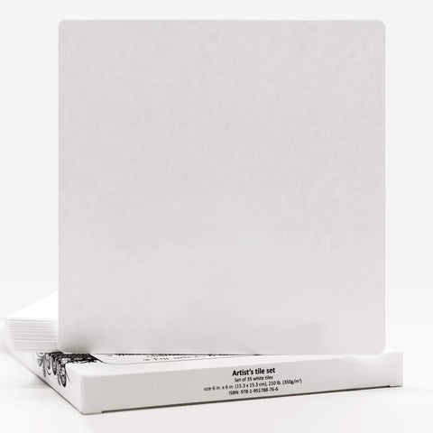 6x6 Inch White 210 Lb Paper Tiles Set 35 Thick Blank Sheets For Doodles Tangling Mandalas And Mini Masterpieces Heavyweight Art Tiles