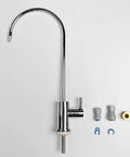 Pure Water Tap with Ceramic Filter for Kitchen Sink - 150Mm X 328Mm Brass Faucet and components displayed on a white surface.