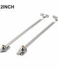 Nickel Plated Cabinet Lid Support Hinges 12 Inch 2 Pack with Thickened Connectors for doors and cupboards, shown from top view.