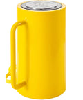 Mophorn 50T hydraulic cylinder jack, yellow metal body with side handle.
