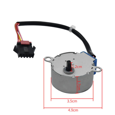 12V DC Stepper Motor With Micro Reducer 35BYJ46 Synchronous Motor with wire connector and precise measurements shown