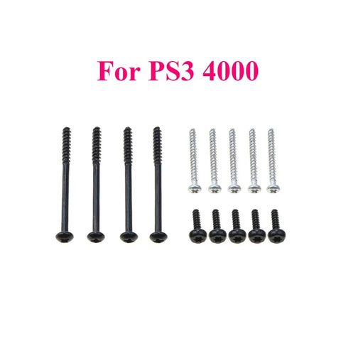 All In One PS3 4000 Slim Screw Kit With Full Set Screws And Black Rubber Feet Covers For PS3 4000 Series Consoles Replacement Parts