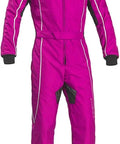 Go Kart Racing Suit Water Resistant Digital Print Breathable Fabric For Adults Teens And Kids Lightweight Flexible Ergonomic Design With Adjustable Waist And Cuffs XXL 62 in vibrant pink color