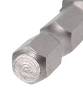 Closeup of the hex shank on Magnetic T45 Torx Screwdriver Bits Set One Quarter Inch Hex Shank Two Inch Length S2 Steel