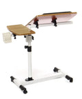 Slick Rolling Laptop Desk With Totally Adjustable Height And Easy Tilt Panel, featuring sturdy design and rolling cart base.