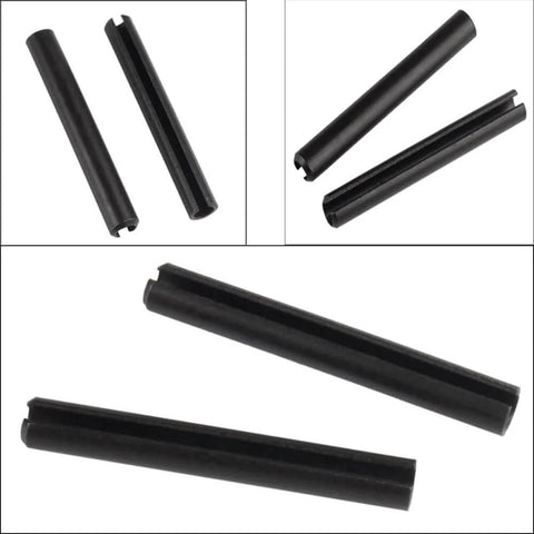 390 Piece Spring Steel Split Dowel Pin And Tension Roll Pin Assortment Kit With 13 Sizes M1.5 To M6 close-up view of steel pins