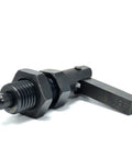 Rock Solid Locking Plunger Pin With L Handle M12 Thread Indexing Locating Pin For Machinery Jigs, steel, detailed view.