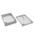 Open view of Rugged ABS Plastic Weatherproof Electrical Enclosure Box With IP65 Waterproof Rating, lid and base shown separately.