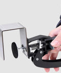 Quick Release Adjustable U Shaped Drawer Clamps For No Sweat Panel Install With Hella Secure Grip Smooth Woodworking Assembly Clips, close-up of clamp in use.