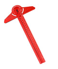 Aluminum Angle Finder Ruler With Integrated Protractor And Snap Marking Gauge For Spot On Construction Layouts showing vibrant red design.