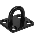 Heavy Duty Stainless Steel Pad Eye Plate Wall Mount Hook Kit With 3mm thick brushed surface in black finish