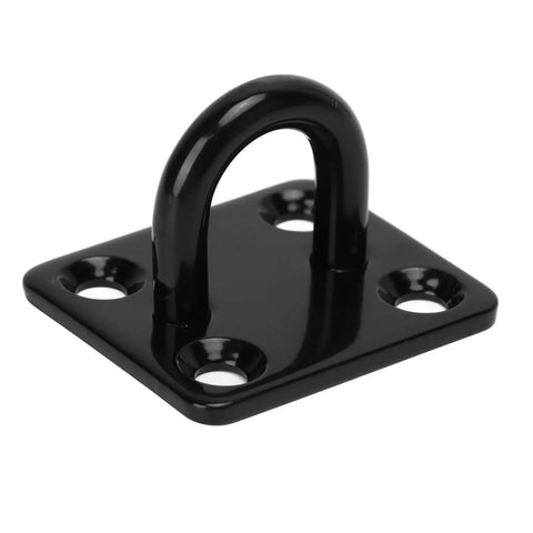 Heavy Duty Stainless Steel Pad Eye Plate Wall Mount Hook Kit With 3mm thick brushed surface in black finish