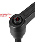 Heavy Duty Quick Release Toggle Knob Featuring A Smooth Push Button Lock And Rock Solid M6 Threaded Stud For Workshop Clamping Projects And Tool Grabbers Matte Black hex socket size 3mm