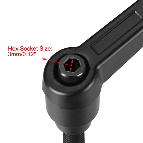 Heavy Duty Quick Release Toggle Knob Featuring A Smooth Push Button Lock And Rock Solid M6 Threaded Stud For Workshop Clamping Projects And Tool Grabbers Matte Black hex socket size 3mm