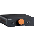 ZA3 Dual Mode Mini Stereo Amplifier For Home Audio With Mono And Stereo Power Up To 235W Mono And 180W Stereo 48V Power Supply Ideal For Subwoofers Bookshelves Towers And Home Theater Setups, front view showcasing controls and compact design.