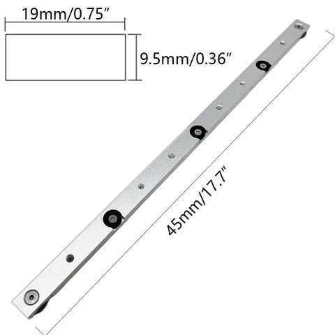 Beefy Aluminum Miter Bar Rail Runner Slider For Table Saw And Router Tables 450mm 17.7in T Slot Track Bar For Jigs Fixtures Sleds