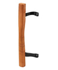 Sliding Door Wood Pull With Black Painted Brackets 6-5/8 Inch On Center Mounting Holes Hardwood Handle For Patio Doors