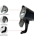 Universal 12V-72V LED Front Headlight for Electric Bikes and Scooters with CREE LED beads and adjustable bracket