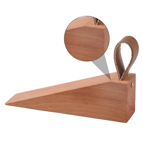 Walnut Wood Door Stopper Wedge With PU Finish Easy Assembly Portable Nordic Style Go To Door Stop Tool For Home And Office Use Decorative
