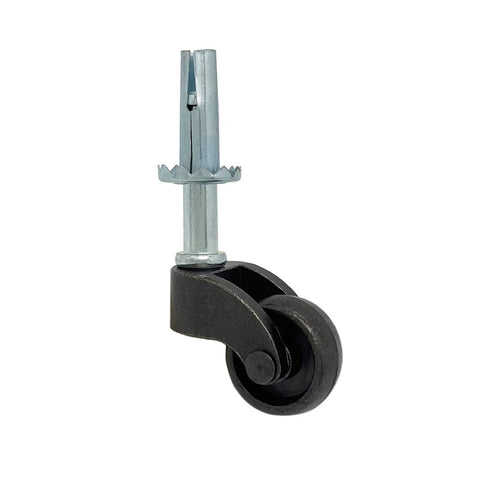 LUXUFUL 1-inch Swivel Stem Ball Caster; zinc alloy stem, black wheel, furniture caster, pack of 4