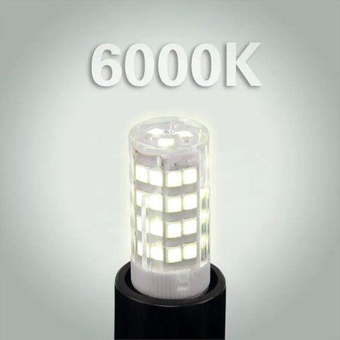 6000K 4 Pack Ba15d LED Bulbs 120V 5W Daylight White 6000K For Sewing Machine Plug And Play Energy Saving Replacement, Non Dimmable, Easy Install, Bright Task Lighting For Crafting And Sewing Projects. close-up bulb in socket