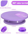 Purple Cake Decorating Kit With Rotating Turntable 14 Piece Essentials Including Piping Tips Reusable Bag Coupler Cake Leveler Offset Spatula And Icing Scrapers For Beginners Beginner Friendly Easy To Use Safe Food Grade Materials