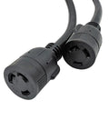 Close-up of Beefy L6-30 Power Splitter Cable 36 Inch 10 AWG 30A 250V Y Adapter with dual L6-30R receptacles.