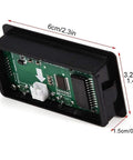 Back view of Heavy Duty Battery Capacity Indicator And Digital Voltage Monitor with dimensions and circuit details.