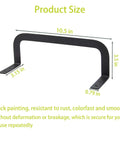 2 Pcs Universal Mattress Slide Stopper And Bed Frame Retainer Bracket Keeps Your Bed Lockdown Tight On Any Frame Stops Nightly Shifting Dead In Its Tracks For Snug Sleep, black steel with dimensions shown.