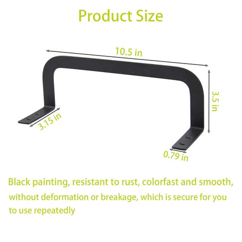 2 Pcs Universal Mattress Slide Stopper And Bed Frame Retainer Bracket Keeps Your Bed Lockdown Tight On Any Frame Stops Nightly Shifting Dead In Its Tracks For Snug Sleep, black steel with dimensions shown.